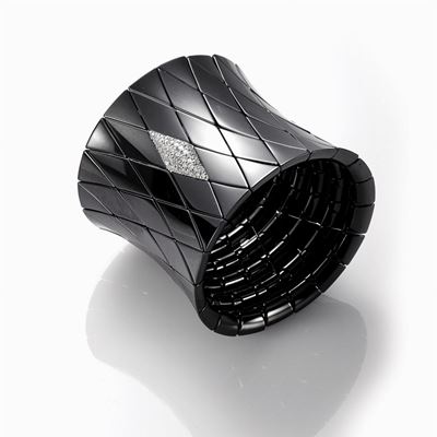 Bracciale alla Schiava in Cermanica, Oro e Pavé di Diamanti