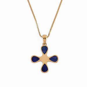  - A 18K yellow gold and lapislazuli necklace