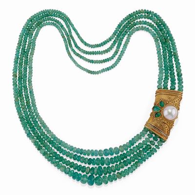 Collana con Smeraldi e Madreperla