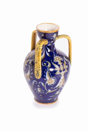 Polychrome ceramic vase, Ginori 19th century