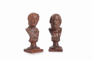  - Pair of terracotta busts, Naples 19th century
