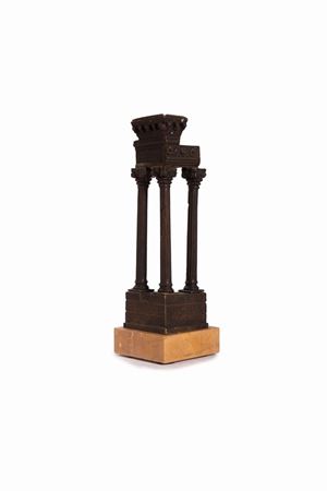Grand Tour model of the temple of Apollo Sosiano in bronze, 19th century