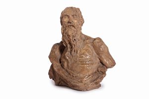  - Terracotta sculpture depicting a male bust, Italy, 20th century