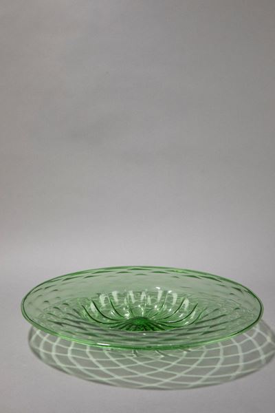 Centrotavola in vetro soffiato verde