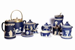  - Lot consisting of ten pieces in biscuit, 19th - 20th centuries