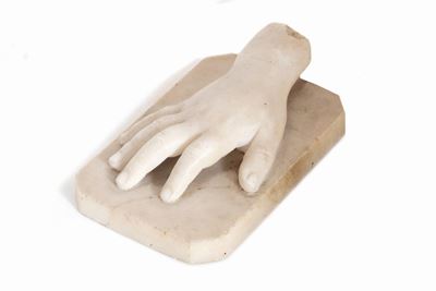 Fermacarte in Marmo a Forma di Mano, Fine Secolo XIX