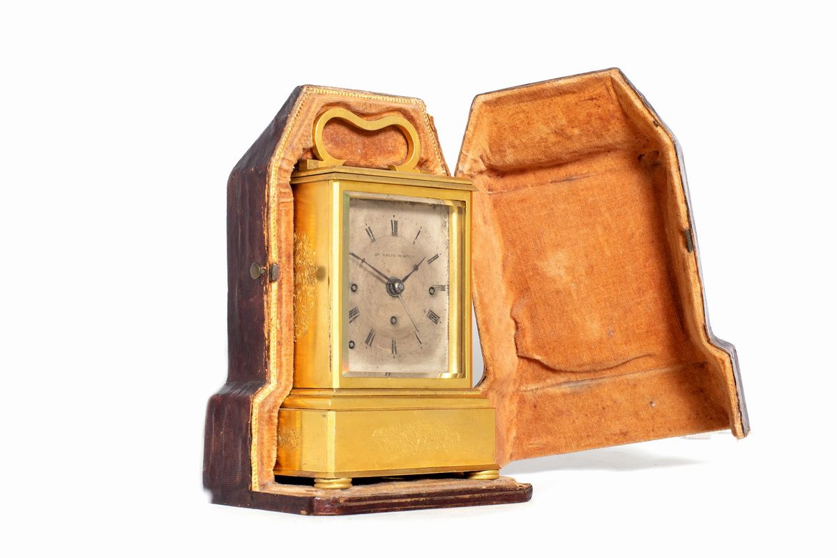 Cappuccina a Ripetizione in Bronzo Dorato Finemente Incisa, Secolo XIX