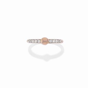 A 18K yellow gold, moonstone and diamond ring, Pomellato, with box