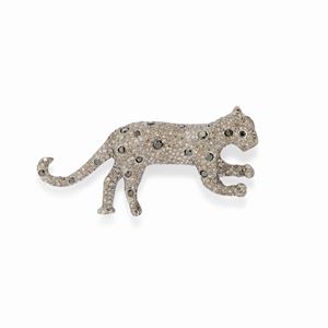 Spilla in argento e diamanti 