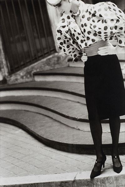 Servizio moda. Yves Saint Laurent, stampa vintage alla gelatina ai sali d'argento