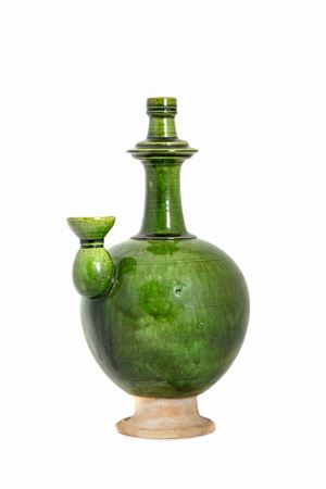 Ancient Kundika in green glazed ceramic, China