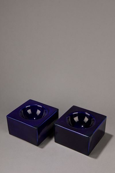 Due ciotole modello 444 della serie Ceramiche a Colaggio, circa 1960, ceramica smaltata