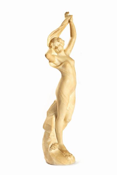 Scultura in Alabastro Raffigurante Figura Femminile, Inizi Secolo XX