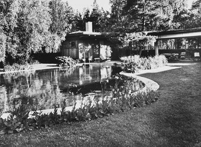Alvar Aalto, Villa Mairea, Noppmark, Finlandia, stampa vintage alla gelatina ai sali d'argento