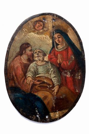 Pittore popolare, secolo XVII - Transit of San Giuseppe