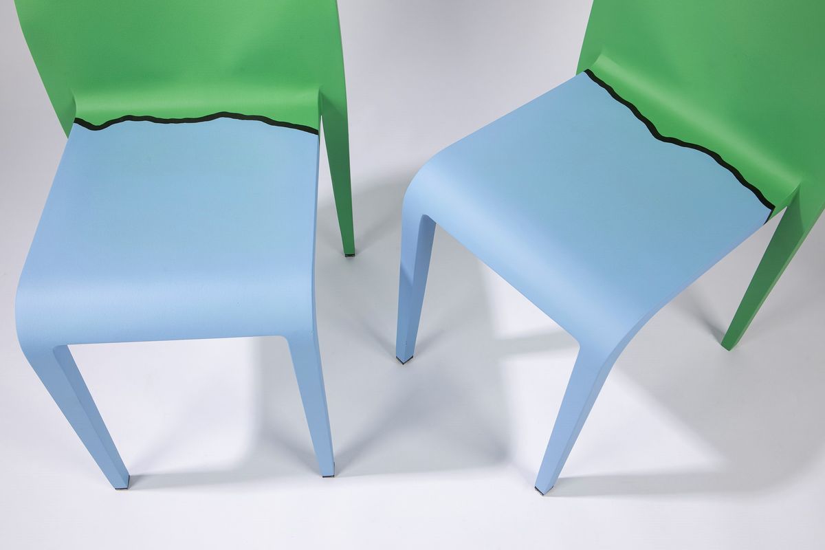 Michelangelo Pistoletto, Sedia “I Mediterranei”, acrilico su struttura di design, 2009