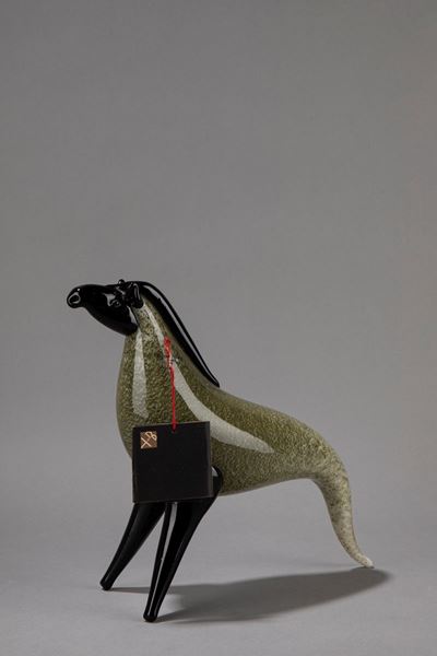 Scultura in vetro a forma di cavallo