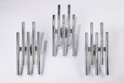 Tre appliques in acciaio inox