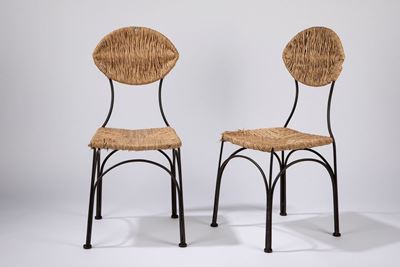 Quattro Banana Chairs, struttura in metallo laccato nero, 1990