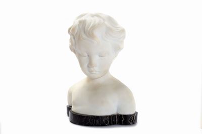Scultura in Marmo Raffigurante Busto di Bimbo, Secolo XX