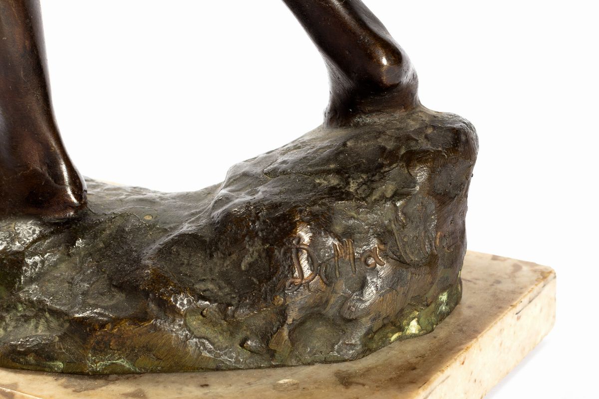 Scultura in Bronzo Raffigurante Giovane Pescatore, Napoli Secolo XIX