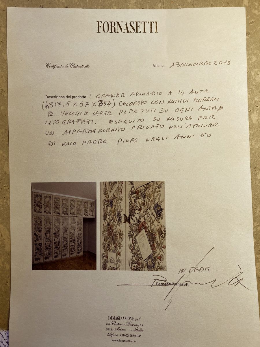 Piero Fornasetti - Set di pannelli decorativi con litografie policrome, 1950 ca.
