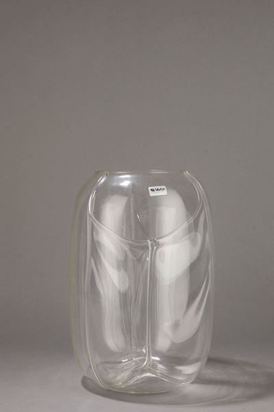 Vaso in cristallo con etichetta originale