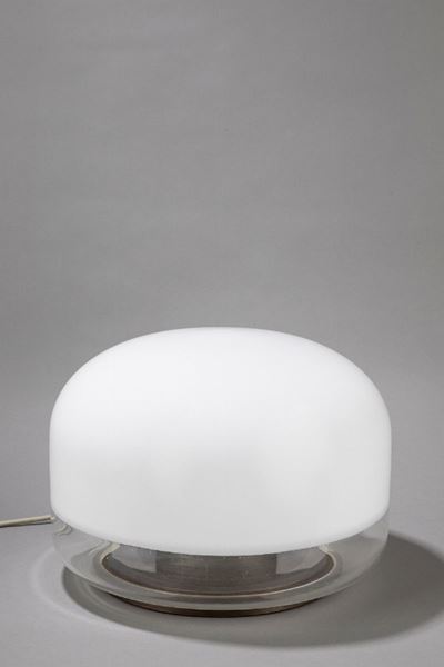 Lampada da tavolo modello Medusa, vetro e metallo, 1970 ca.