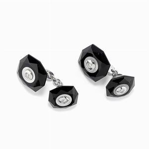 Polsini in oro bianco 18k, onice, madreperla e diamanti