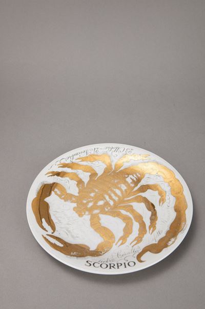Piatto Scorpione in ceramica serigrafata