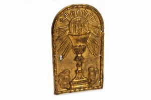 Embossed and gilded copper tabernacle door, 17th century