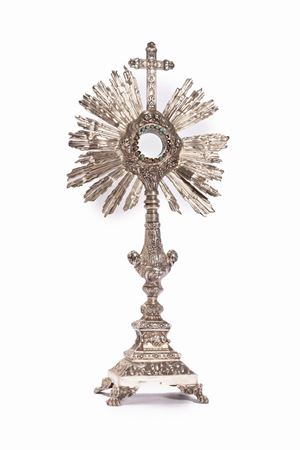 Croce in vetro di Murano ROMA ARGENTO