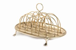  - Porta toast in argento, Inghilterra 1900