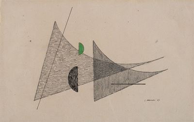 Senza titolo, tecnica mista su cartoncino, 1967