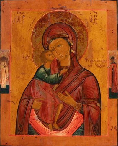 Antica Icona Raffigurante Madonna con Bambino