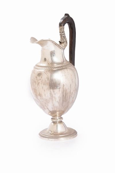 Versatoio in Argento con Manico in Legno, Austro-ungarico Secolo XIX