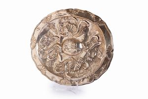  -  Embossed and engraved silver parade plate, late 18th century