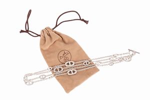 Hermès - Silver 925 Chaîne d'encre long necklace