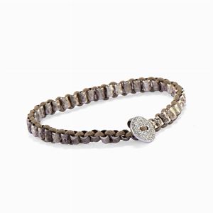 Bracciale in argento e oro bianco 18k, dodo di pomellato
