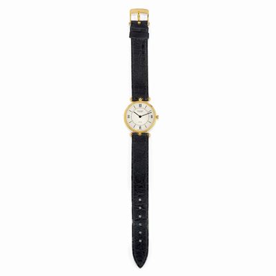 Orologio in oro giallo 18k, movimento al quarzo, con astuccio