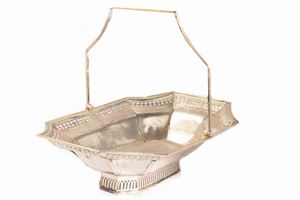  - Silver basket with handle, England 19th century
