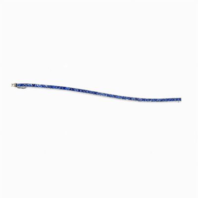 Bracciale in Oro Bianco 18k e Zaffiri
