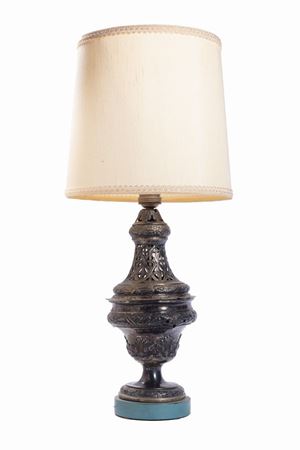 A silver incense burner mounted as a lamp, 18th - 19th centuries