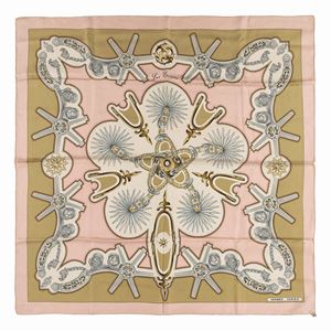 Les Eperons silk twill scarf