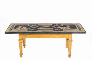  - Table with scagliola top and gilded wood legs