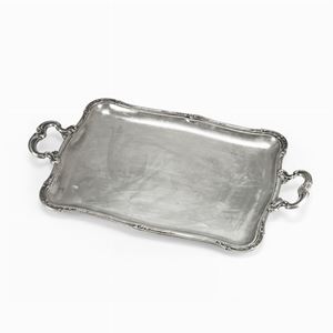 Vassoio in argento, fine xix secolo
