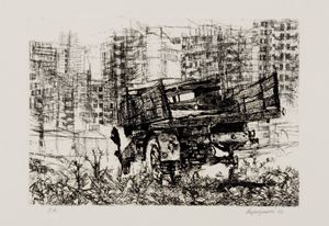 Vespignani Renzo - Truck in the suburbs