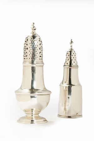 - Two silver sugar casters, 18th century