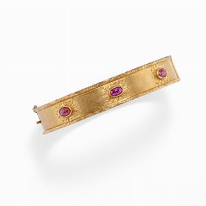 Bracciale in oro 18k e rubini, 1970 circa