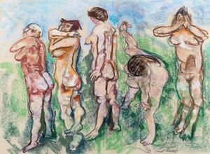 Pirandello Fausto - Five bathers
